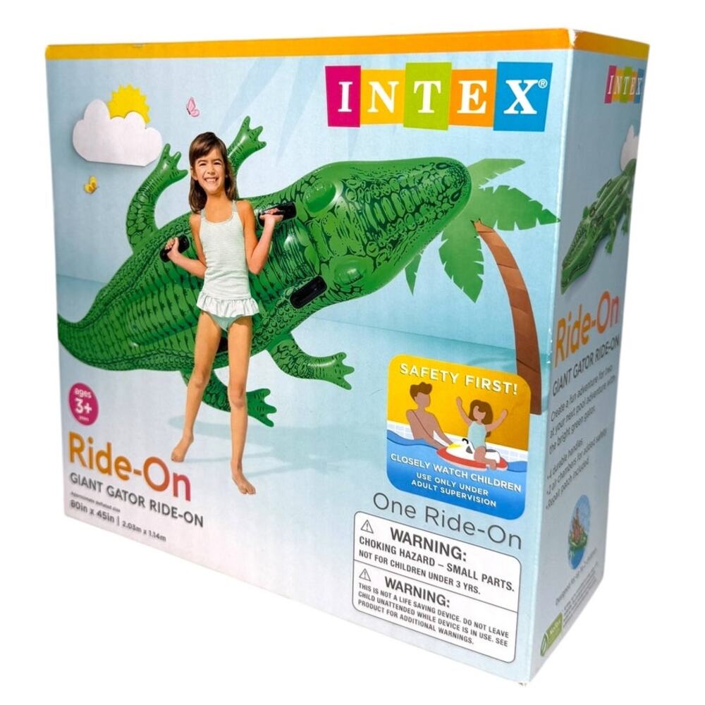 INTEX Ride-On Giant Gator Pool Float with 4 Handles - Picture 7 of 7